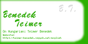 benedek teimer business card